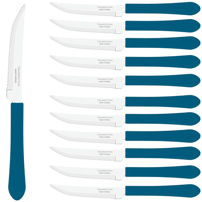 Kit 12 Facas para Churrasco e Mesa Leme Tramontina – Talheres de Cozinha, Azul
