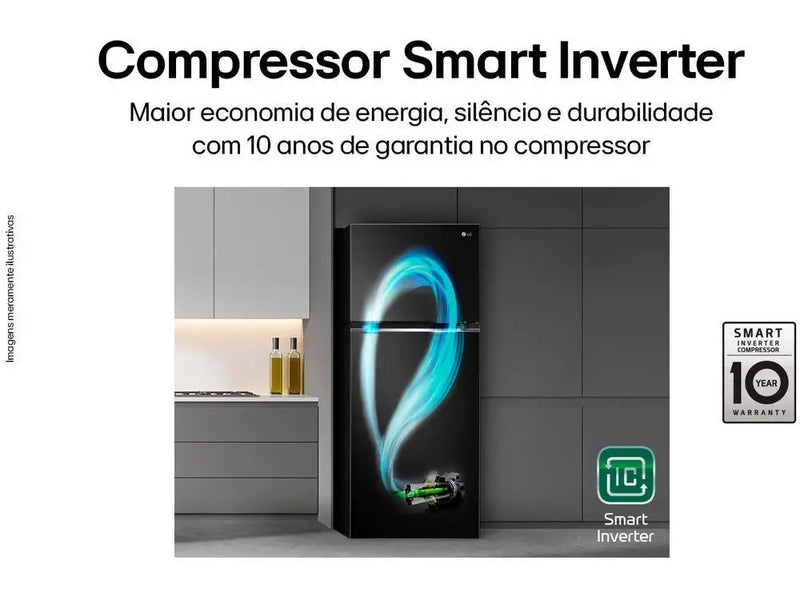 Geladeira/Refrigerador LG Frost Free Preto 395L - 220V