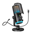Microfone USB Gamer FIFINE AM6 – Condensador com Cancelamento de Ruído, RGB, Botão de Ganho e Balanço, Ideal para Streaming e Podcast