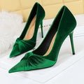 Scarpin Feminino BIGTREE em Camurça com Laço Salto Alto Stiletto 2025 Tamanho Grande 43