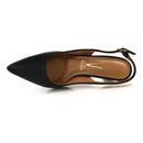 Scarpin Vizzano Aberto Atrás Salto Baixo Médio Fino 7cm