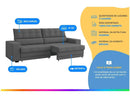 Sofá Retrátil e Reclinável 3 Lugares em Veludo Medelín - Besthouse