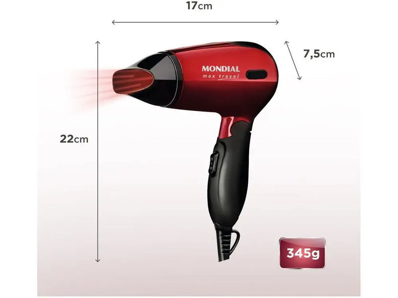 Mondial Max Travel SC-10 Secador de Cabelo Vermelho Bivolt