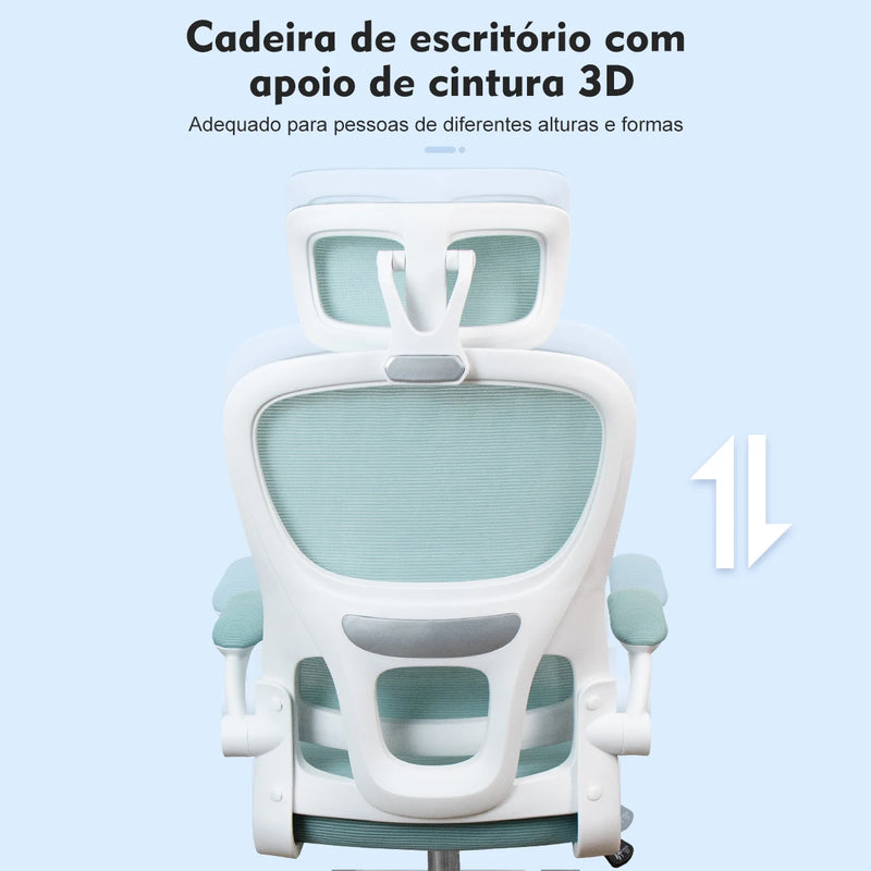 Cadeira de Escritório Ergonômica Python Fly Cadeira Móvel com Suporte Lombar para Casa Cadeira Gamer Móveis com Apoio de Braço 3D