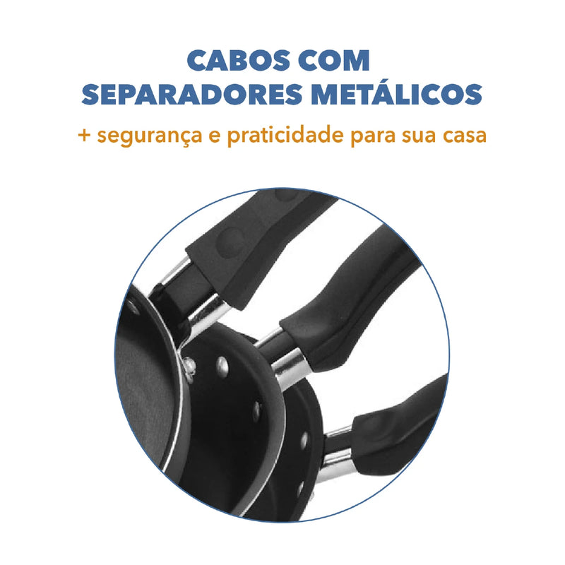 Conjunto de 3 Frigideiras Antiaderentes Globalflon Teflon com Frigideira para Omelete à Francesa