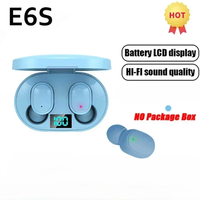 Fones de Ouvido Sem Fio E6S – Bluetooth TWS  Fones de Ouvido Sem Fio com Cancelamento de Ruído e Microfone Integrado