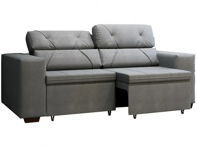 Sofá Reclinável Retrátil 3 Lugares em Suede