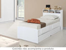 Cama Solteiro com Baú 2 Gavetas Cama Auxiliar