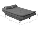 Sofá-Cama de Casal 3 Lugares Reclinável Veludo Claro Matrix Salome Sucesso