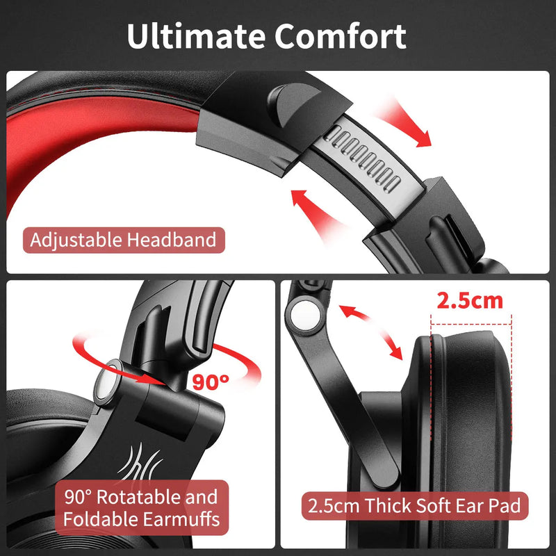Fone de Ouvido Oneodio A71 Over Ear com Fio e Microfone Fones de Estúdio DJ Profissionais Monitoramento, Gravação e Mixagem Headset para Gaming