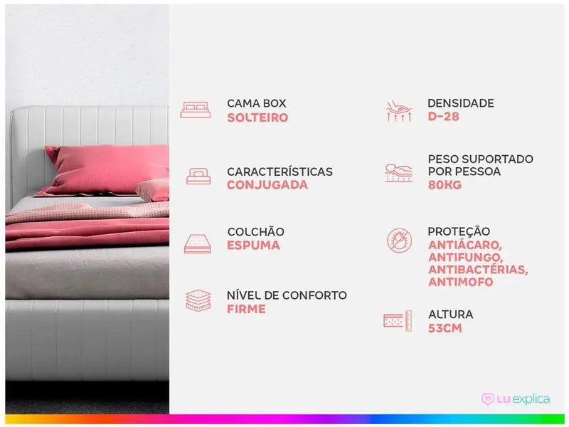 Cama Box Solteiro Aiam Mattons Conjugada