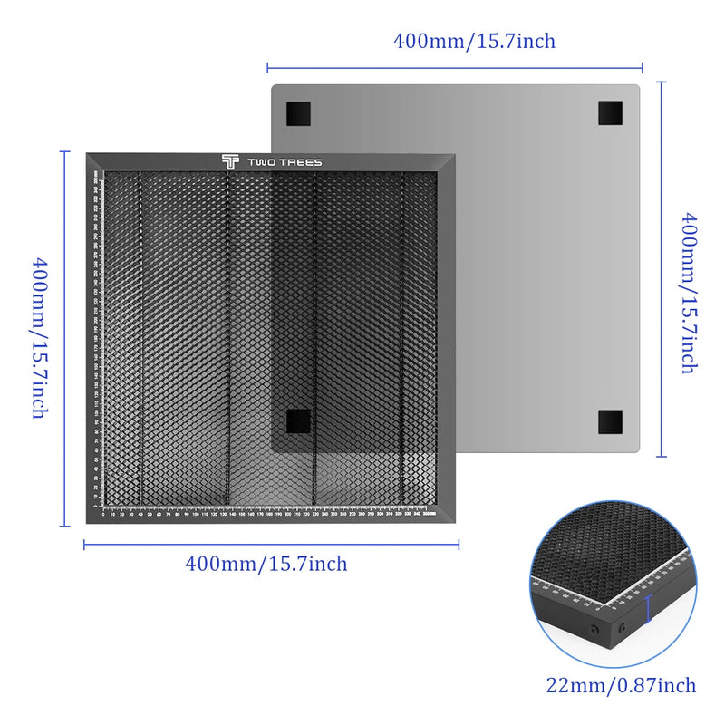Mesa de Trabalho Honeycomb para Gravador a Laser 6 Tamanhos Opcionais Placa de Aço para Máquina de Gravação e Corte a Laser CO2