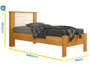 Cama de Solteiro Conquest Móveis Pérola Canela e Off-White