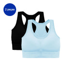 2 Peças Sutiã Esportivo Sem Costura Respirável Push Up Antichoque Feminino Top Cropped Sutiã Esportivo Roupa Íntima Esportiva