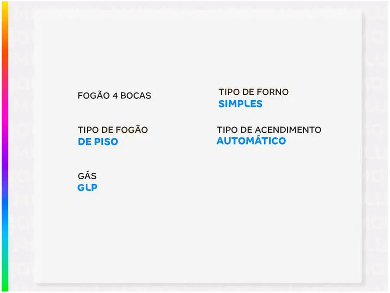 Fogão Esmaltec 4 Bocas Preto com Acendimento Automático - Bivolt