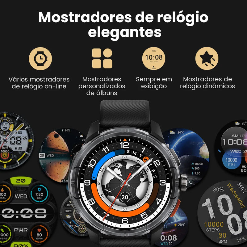 HAYLOU Solar Ultra Relógio Smart GPS 1.6” AMOLED Bluetooth Chamadas 5ATM Resistente à Água