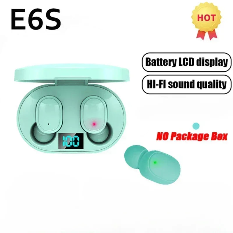 Fones de Ouvido Sem Fio E6S – Bluetooth TWS  Fones de Ouvido Sem Fio com Cancelamento de Ruído e Microfone Integrado