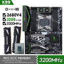 Kit Placa-mãe HUANANZHI X99 F8 com Xeon E5 2680 V4 + Memória 32GB (2x16GB) DDR4 3200MHz REG ECC + suporte WiFi