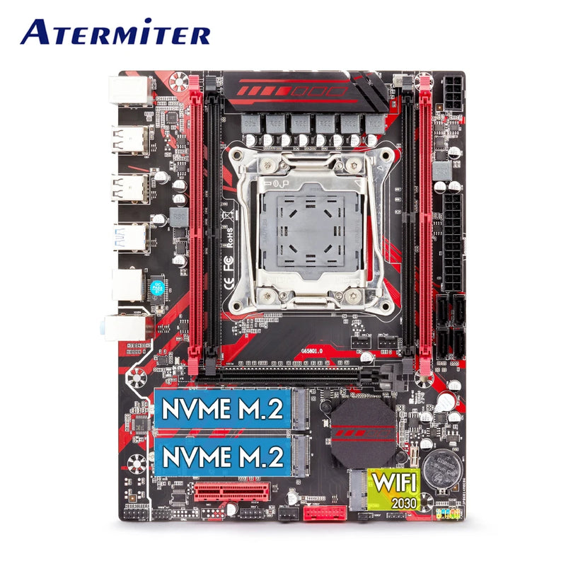Kit Placa-mãe Atermiter X99 D4 com Xeon E5 2680 V4 LGA2011-3 + Memória 32GB (2x16GB) DDR4 3200MHz REG ECC + WiFi