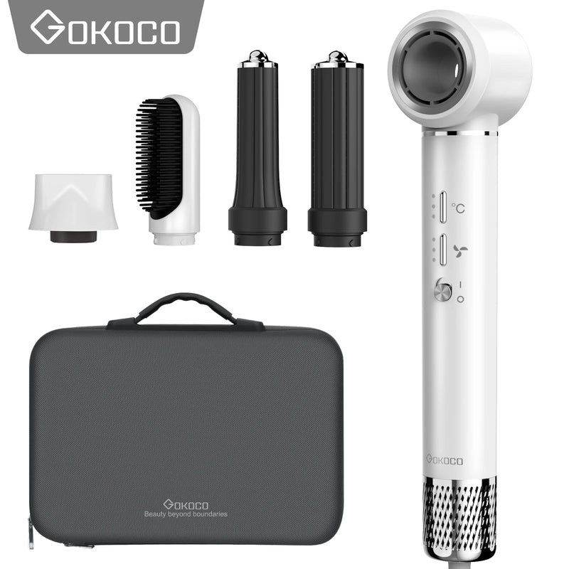 Gokoco S1 Pro Secador de Cabelo 5 em 1 Versátil Cabeça de Alisamento Magnética Pente Modelador de Cachos