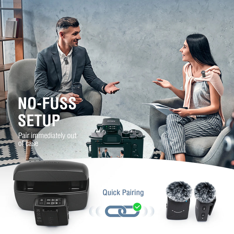 Microfone de Lapela Sem Fio FIFINE M9 – Kit com 2 Unidades