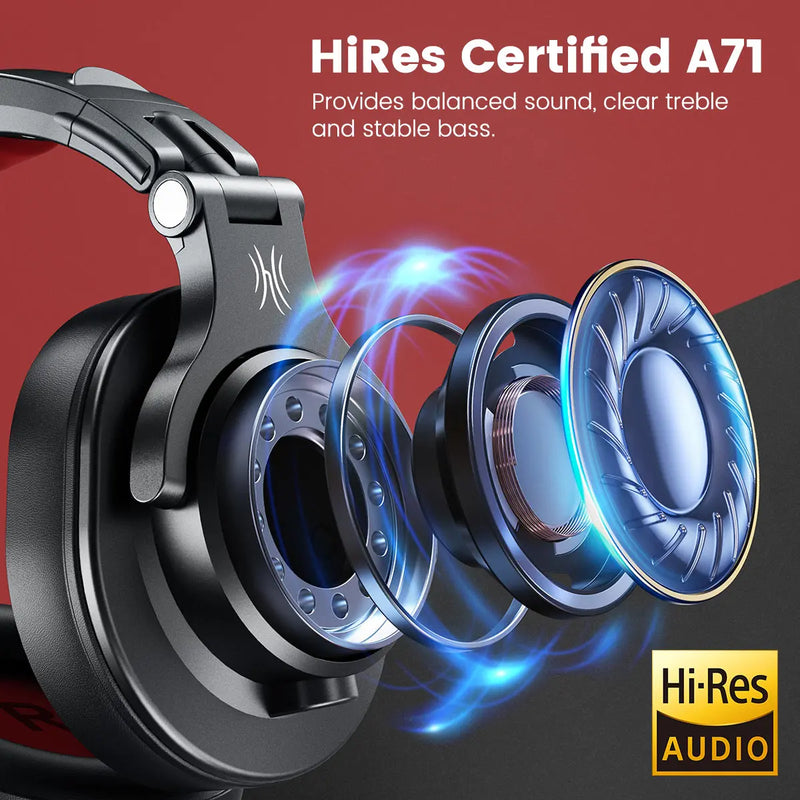Fone de Ouvido Oneodio A71 Over Ear com Fio e Microfone Fones de Estúdio DJ Profissionais Monitoramento, Gravação e Mixagem Headset para Gaming