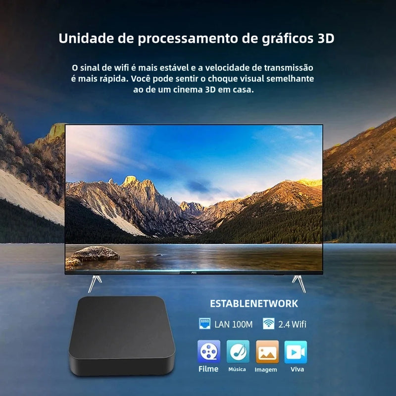 MXQ Pro TV Box Android 12 Brasil conversor de TV digital inteligente 4K 5G caixa de TV Android inteligente WiFi duplo reprodutor de mídia