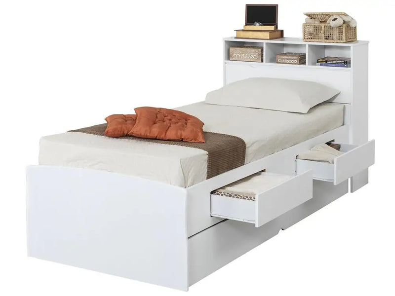 Cama Solteiro com Baú 2 Gavetas Cama Auxiliar