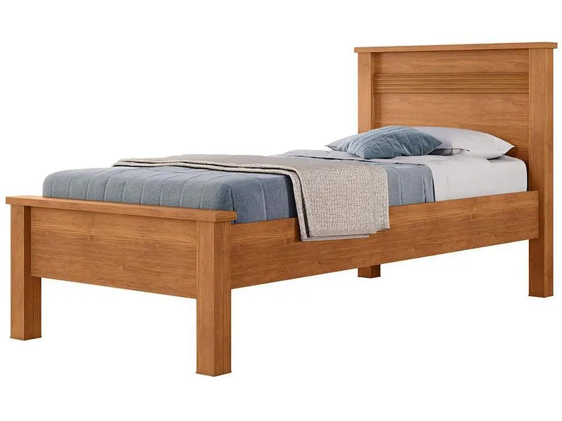 Cama de Solteiro Conquest Móveis Barcelona Canela