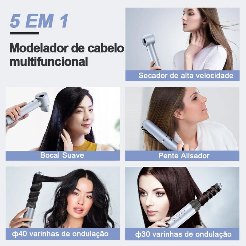 Gokoco S1 Pro Secador de Cabelo 5 em 1 Versátil Cabeça de Alisamento Magnética Pente Modelador de Cachos