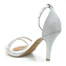 Sandália de Salto Alto Vizzano Meia Pata Festa com Strass