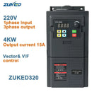 ZUKED VFD Conversor de Frequência 0.75/1.5/2.2KW, 3/4KW, 5.5KW, 7.5KW Monofásico e Trifásico 220V/380V Drive de Frequência Variável
