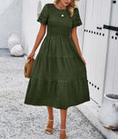 Vestido Elegante Feminino – Decote Vazado, Modelo A-Line, Temperamento, Casual, Verão, Nova Moda