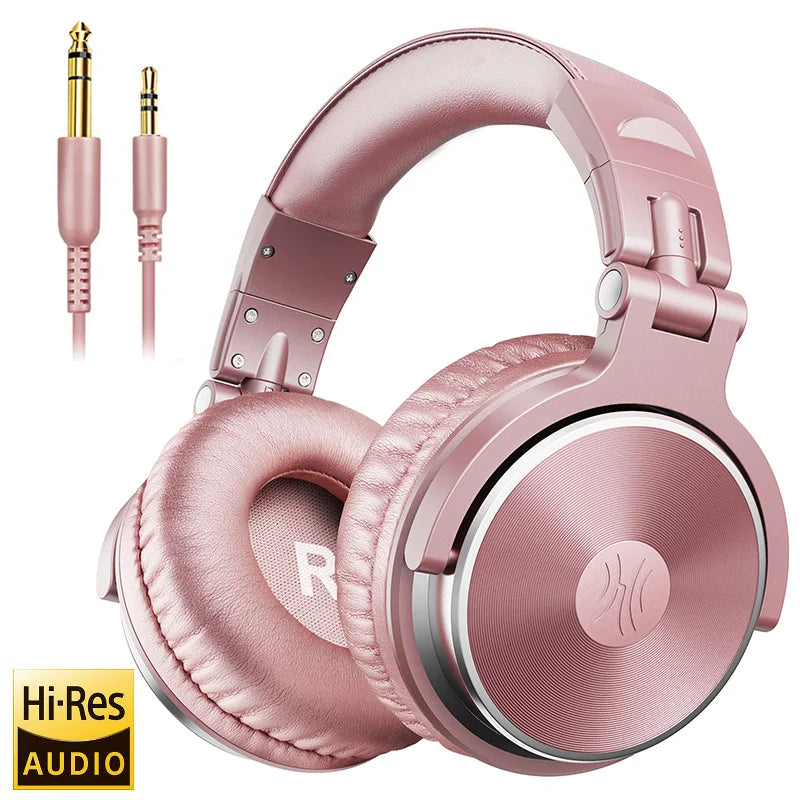 OneOdio Pro 10 Fones de Ouvido com Fio Over Ear Áudio Hi-Res Headset com Microfone Fone de Estúdio DJ Estéreo Conexão 3.5mm/6.35mm
