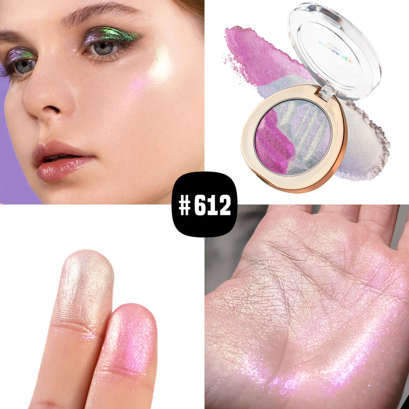 Iluminador Duocromo CHARMACY com Pigmento Glitter Multicor Longa Duração