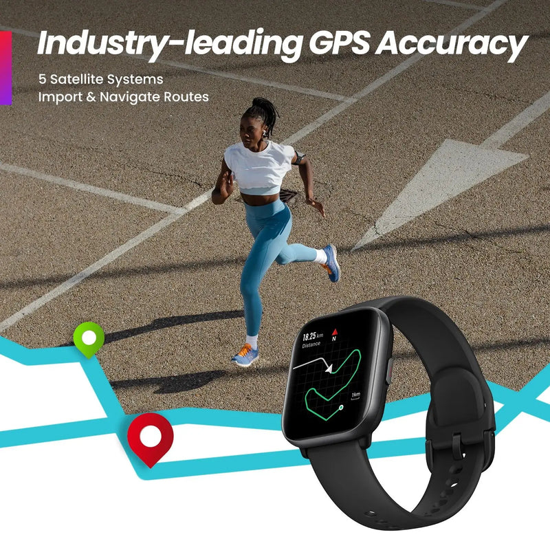 New Amazfit Active 42mm Smartwatch, GPS 5 Satellites Positioning System 14 Days Battery Life Smart Watch for Android iOS Phone