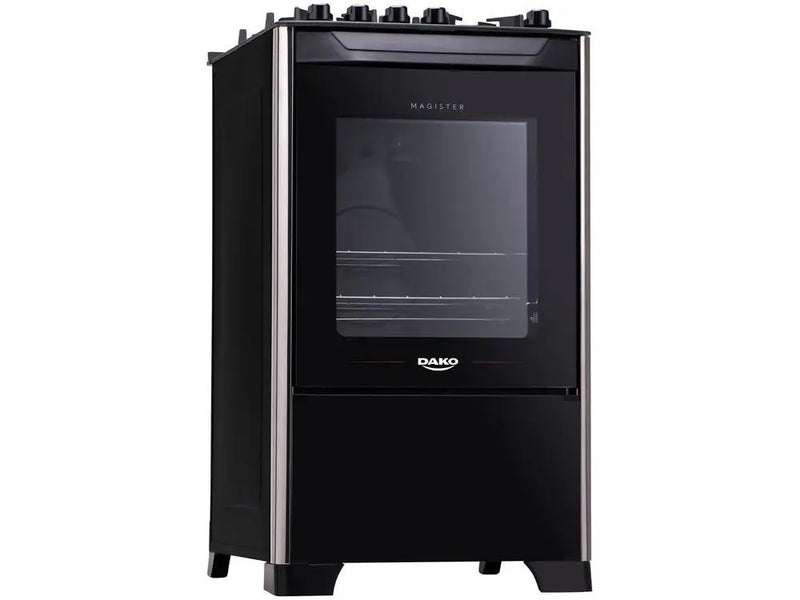 Fogão Dako Magister 4 Bocas Preto com Mesa de Vidro - Bivolt