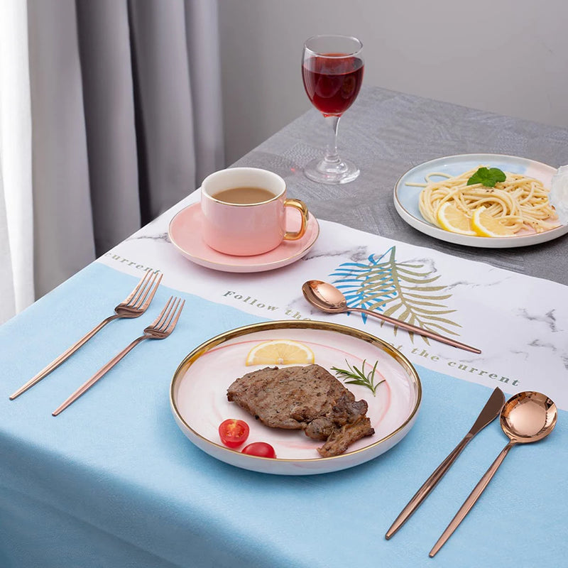 Conjunto de Talheres em Aço Inox MODUS – Talheres, Garfos para Bife, Colheres de Sobremesa, Garfos de Fruta, para Banquete – 24 Peças