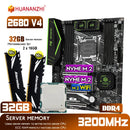 Kit Placa-mãe HUANANZHI X99 F8 com Xeon E5 2680 V4 + Memória 32GB (2x16GB) DDR4 3200MHz REG ECC + suporte NVMe