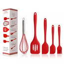 Conjunto de utensílios de cozinha antiaderente de silicone, colher de bolo, colher de cozinha, batedor de ovos, escova de óleo,