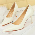 Scarpin Feminino BIGTREE em Couro Verniz Salto Alto Bico Fino para Festa e Casamento