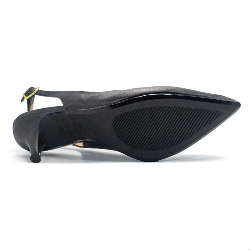 Scarpin Vizzano Aberto Atrás Salto Baixo Médio Fino 7cm