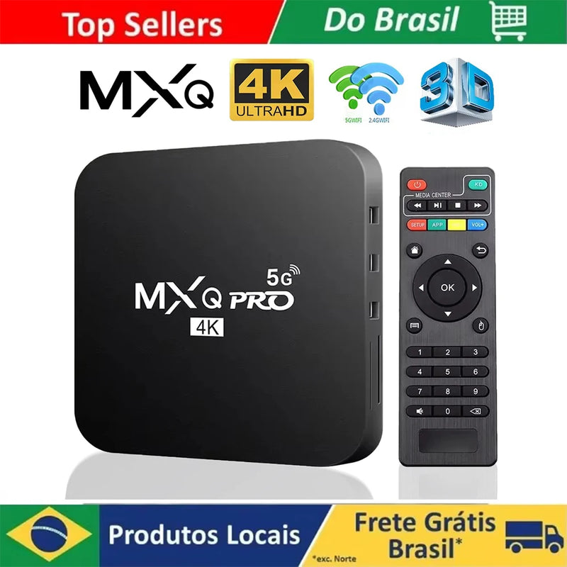 MXQ Pro TV Box Android 12 Brasil conversor de TV digital inteligente 4K 5G caixa de TV Android inteligente WiFi duplo reprodutor de mídia