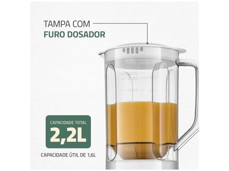 Liquidificador Mondial Pratic Power L-97-W 2 Velocidades + Pulsar 550W Branco - 220V