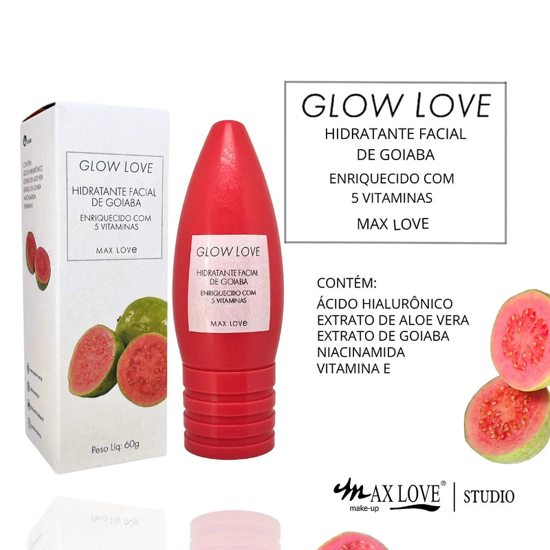 Kit Completo 5 Itens – Linha Glow Love Goiaba, Max Love