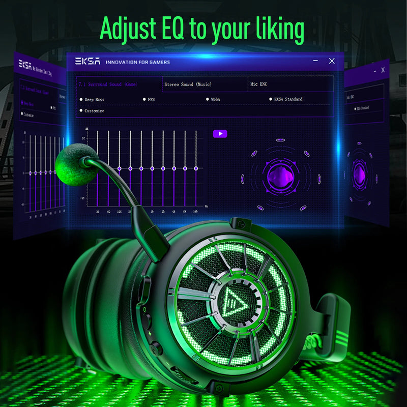 Headset Gamer EKSA E5000 Pro com Microfone – Fone com Som Surround 7.1 para PC, Headset com Fio