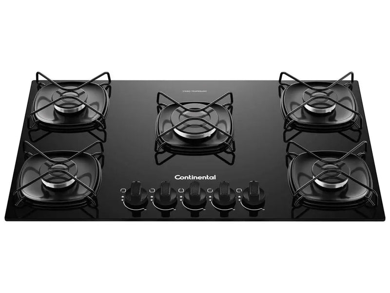 Cooktop 5 Bocas Preto Continental a Gás GLP KC5GR - Bivolt