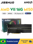 Placa de Vídeo JIESHUO AMD Radeon VII 16GB dedicada para mineração GDDR6X 4096-bit (também conhecida como mi50, com cabo adaptador, sem ventoinha)
