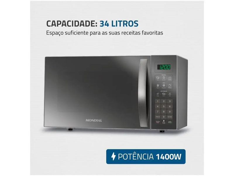 Micro-ondas Mondial 34L Espelhado MO-02-34-E - 110V