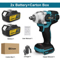 Chave de Impacto Elétrica Brushless Gisam 520N·M, Sem Fio, 1/2 Polegada, Compatível com Bateria Makita 18V, Ferramenta Elétrica para Parafusos